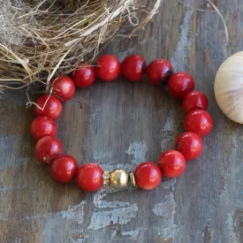 10mm Coral with 14 Kt Gold-Filled Accent Beads