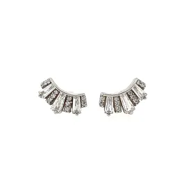 A221 Accordion CZ Post Earrings