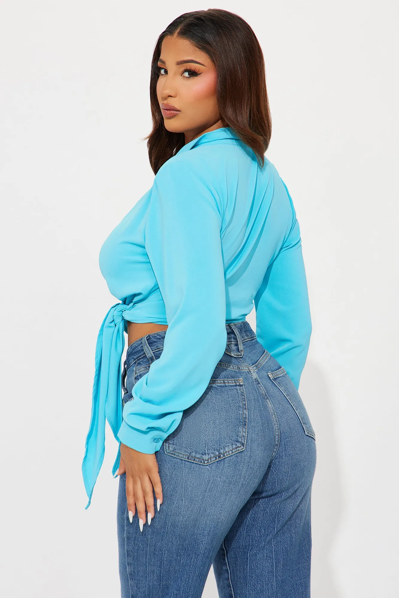 All Yours Blouse Top - Aqua