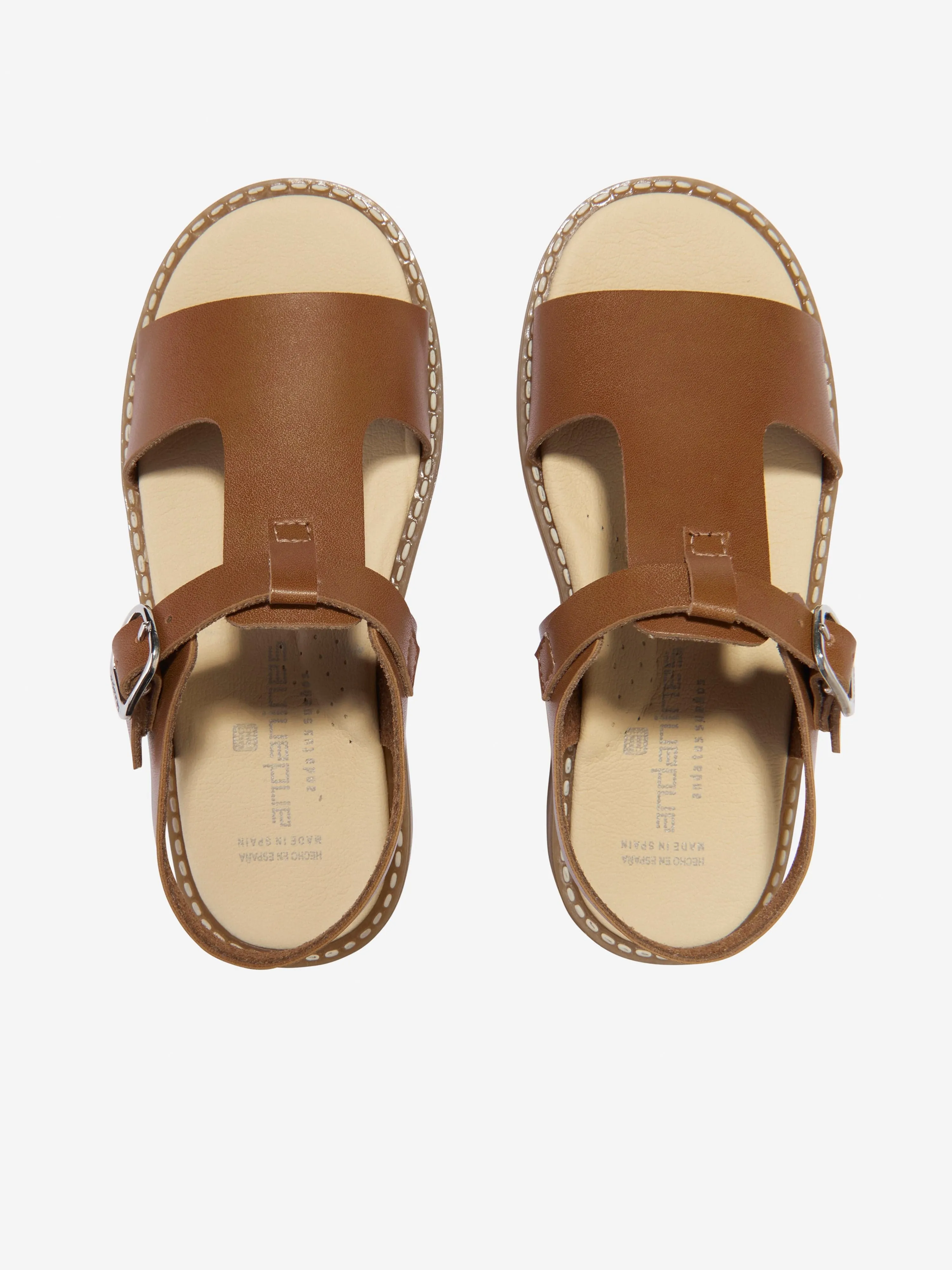 Andanines Kids Buckle Strap Sandals in Camel