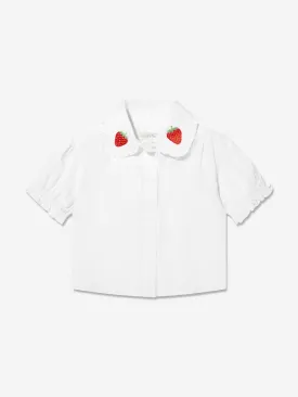 Angels Face Girls Strawberry Blouse in White