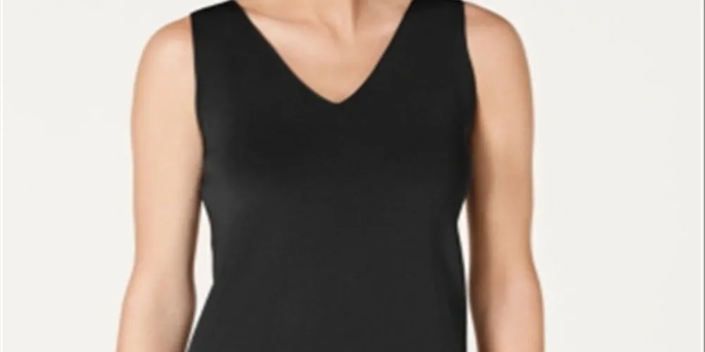 Anne Klein Women's V Neck Top Black Size Small