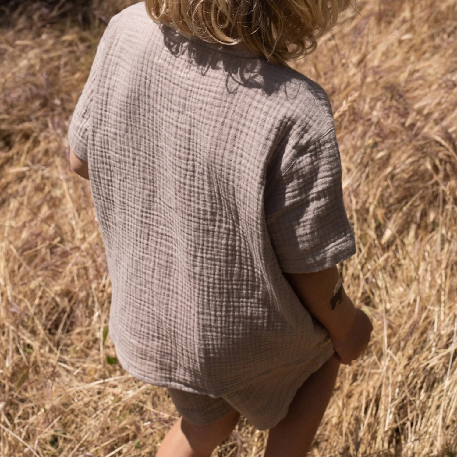 Baby & Kids Cotton Olive SS Shirt - Cashmere Colour