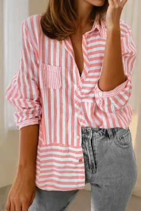 Believe in Me Pink & White Stripe Blouse