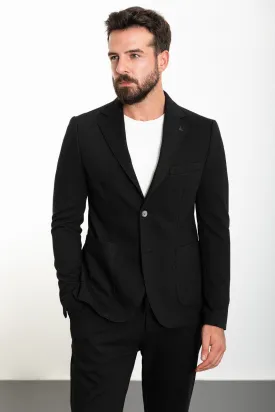 Black Casual Summer Suit.