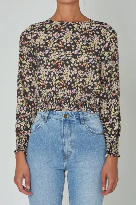 Black Olivia Jade Floral Blouse