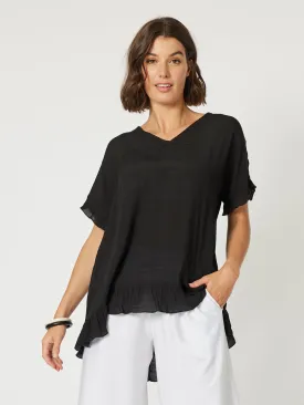 Button Back Top - Black