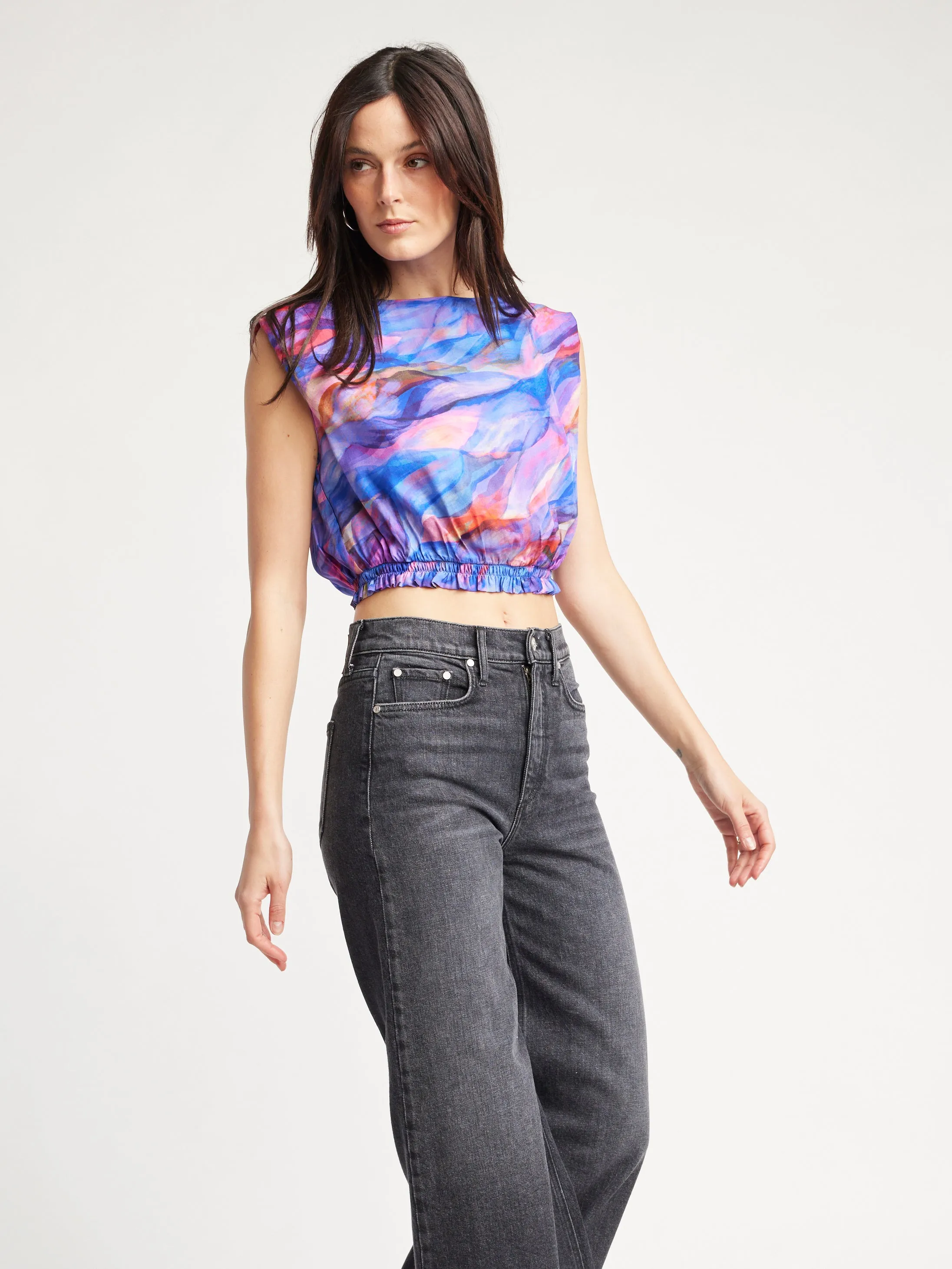 Cassidy Sleeveless Elastic Waist Top