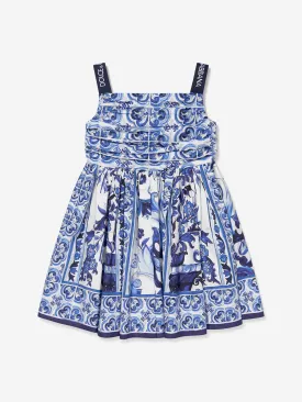 Dolce & Gabbana Girls Majolica Print Sleeveless Dress