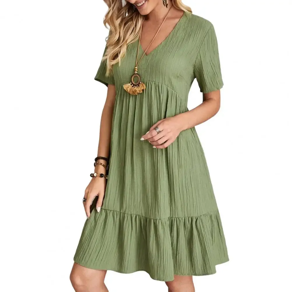 Elegant bodycon sexy cotton Women's dress for women 2022 summer A-line short sleeve boho midi dresses woman robe femme ladies