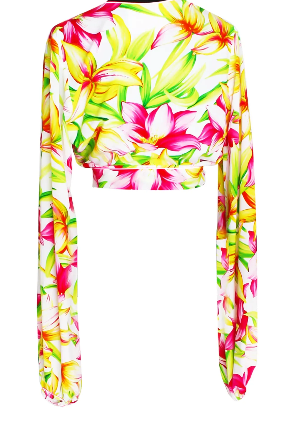 Euphoria - Floral Love Cropped Blouse (Off-White)