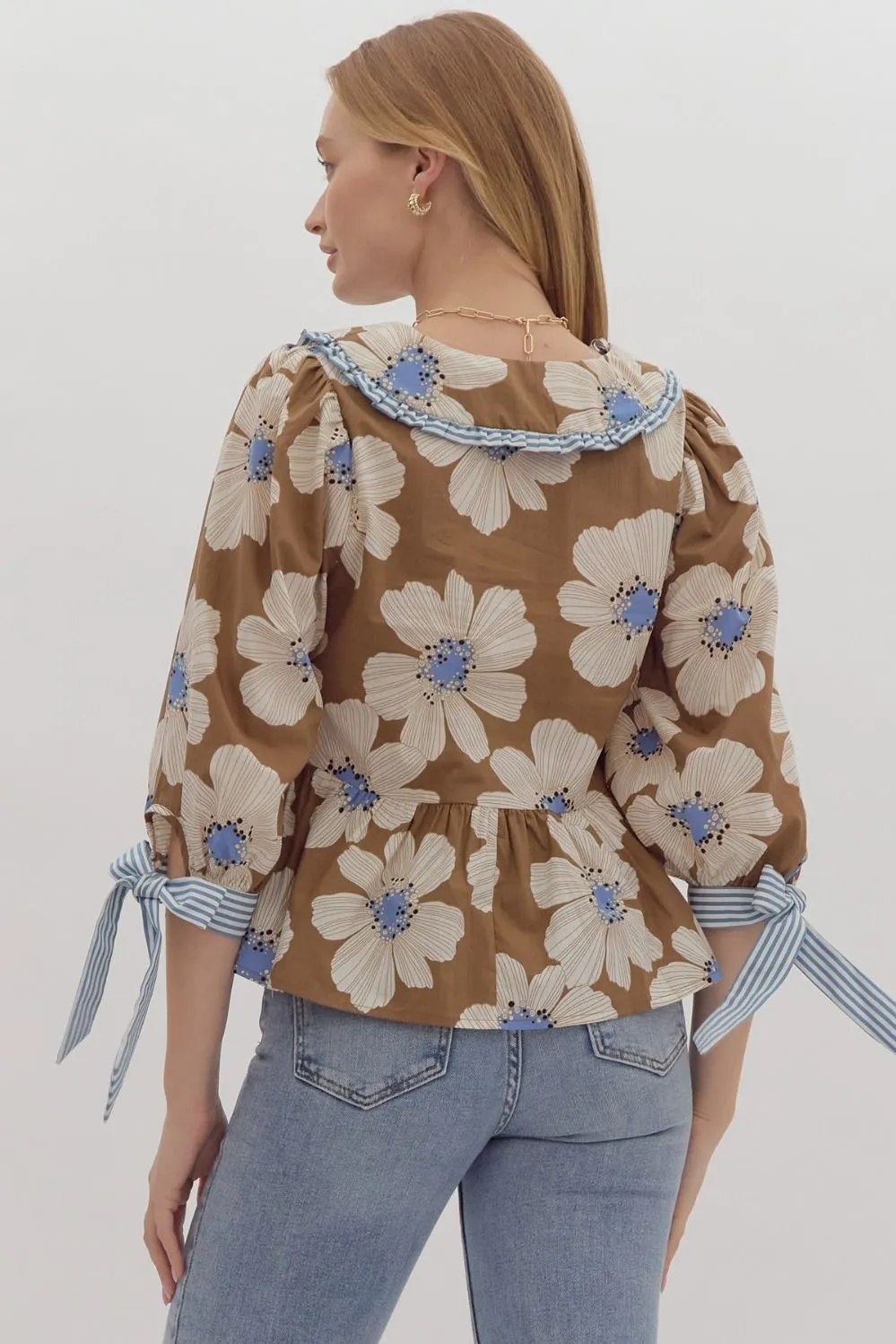 Floral Print Relaxed Fit Peplum Top