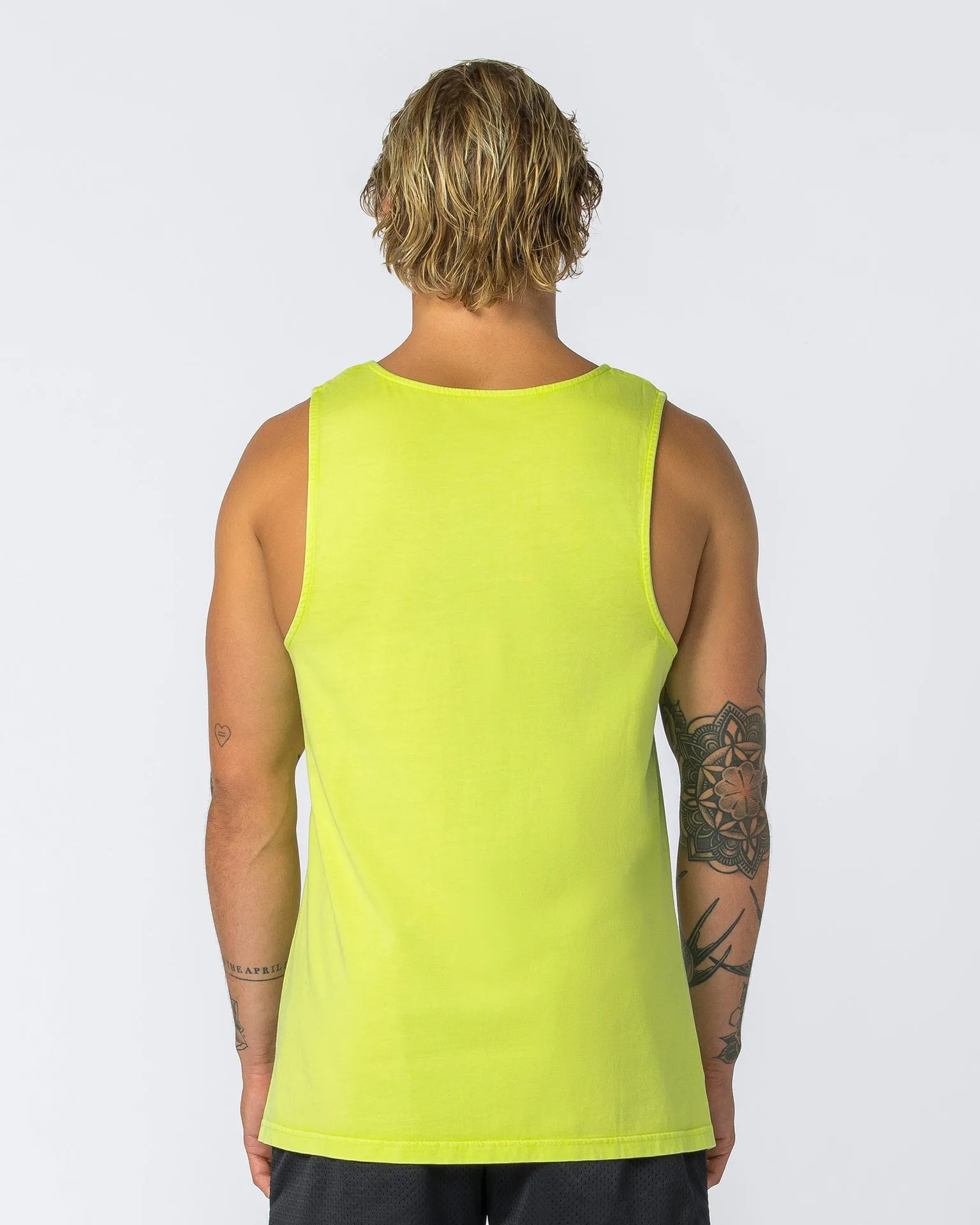 H Back Tank - Washed Cyber Lime