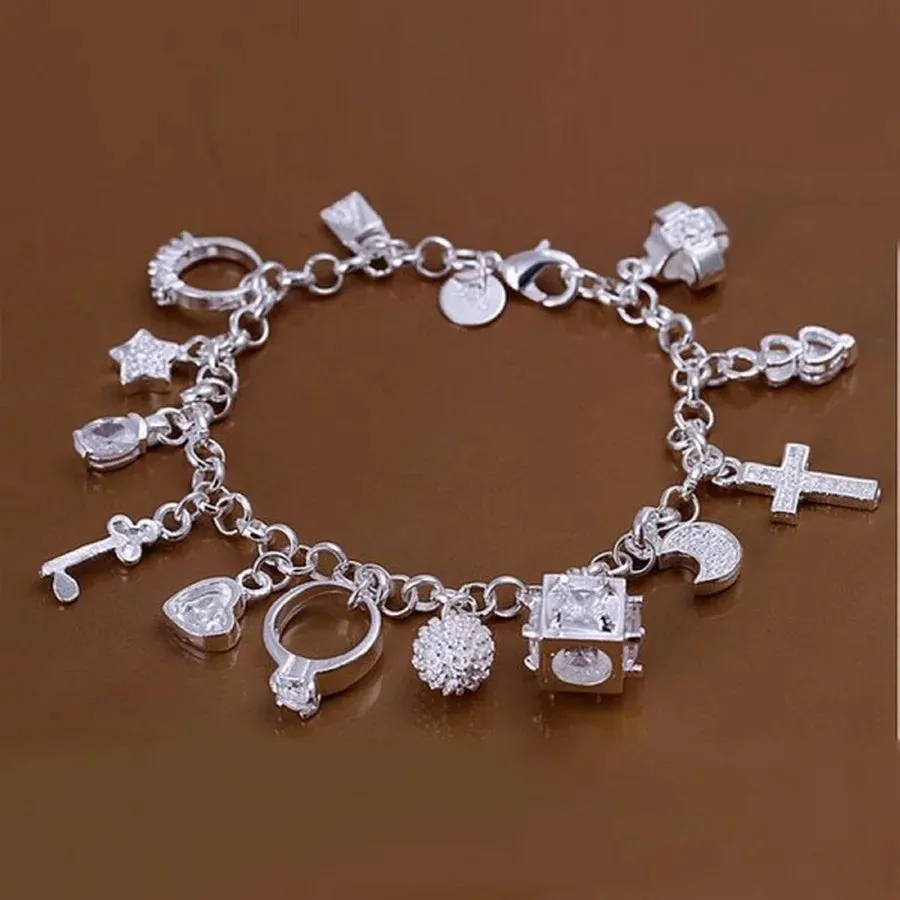 High Quality 925 Sterling Silver Fashion Multiple Styles Bracelet Chain For Women Fashion Wedding Party Beautiful Jewelry Gift