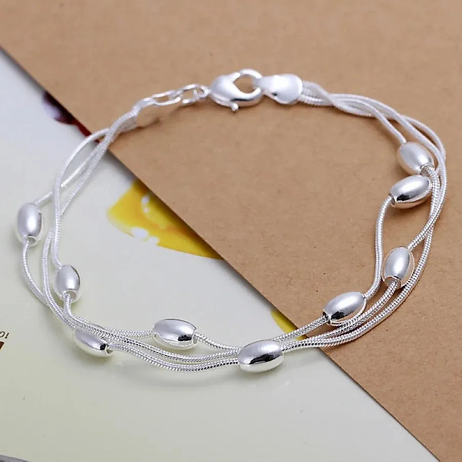 High Quality 925 Sterling Silver Fashion Multiple Styles Bracelet Chain For Women Fashion Wedding Party Beautiful Jewelry Gift