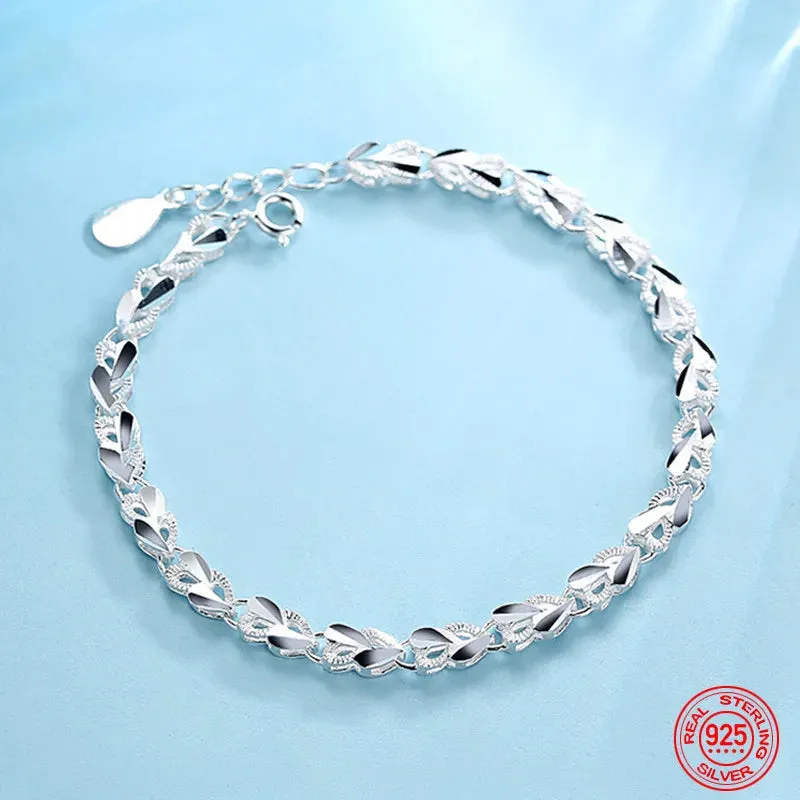 High Quality 925 Sterling Silver Fashion Multiple Styles Bracelet Chain For Women Fashion Wedding Party Beautiful Jewelry Gift