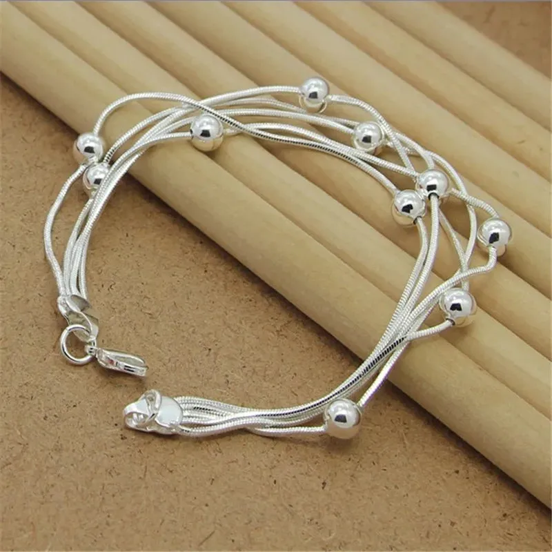 High Quality 925 Sterling Silver Fashion Multiple Styles Bracelet Chain For Women Fashion Wedding Party Beautiful Jewelry Gift