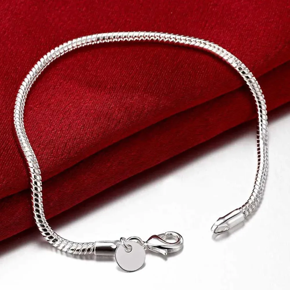 High Quality 925 Sterling Silver Fashion Multiple Styles Bracelet Chain For Women Fashion Wedding Party Beautiful Jewelry Gift