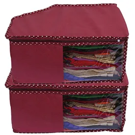 Kuber Industries 2 Pieces Non Woven Blouse Cover Set, Maroon (CTSS00959)