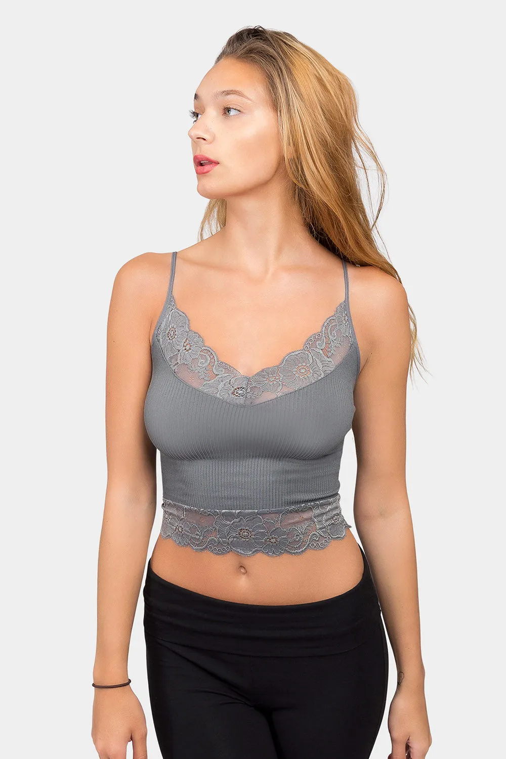 Lace Detail Seamless Cami Top