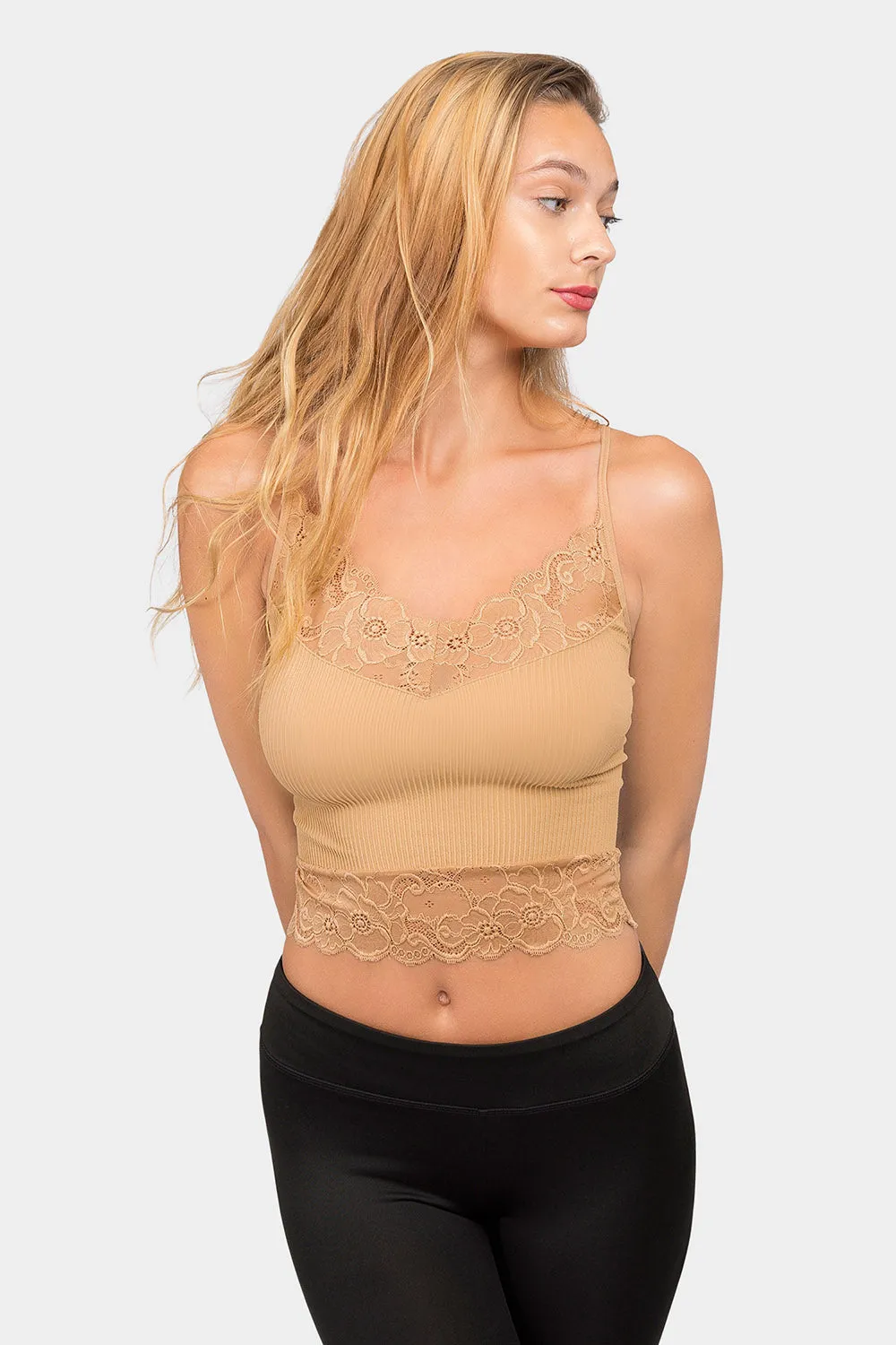 Lace Detail Seamless Cami Top