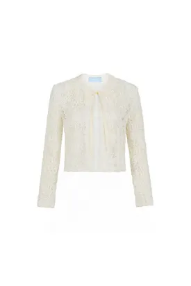 Lacen Cropped Long Sleeved Lace Jacket