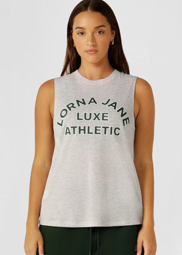 Lorna Jane Lotus Limited Edition Muscle Tank - Light Grey Marl