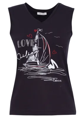 LOVE SAILING V-NECK TANK TOP