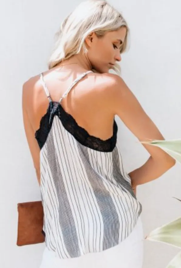 Lover Girl Stripes and Lace Cami