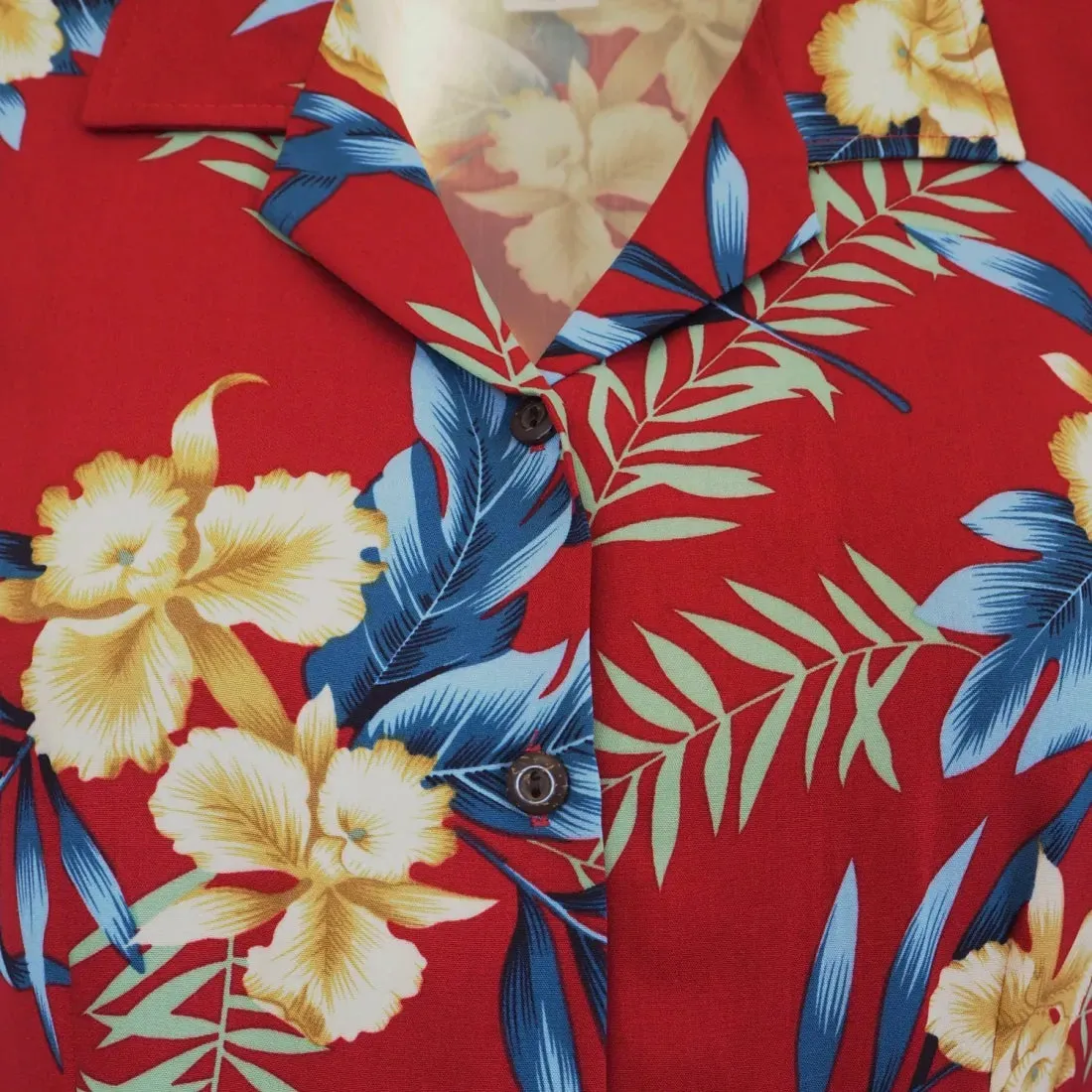 Midnight Maroon Lady's Hawaiian Sleeveless Blouse