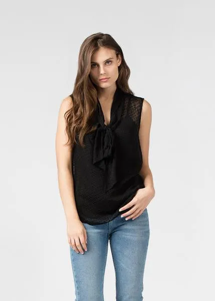 Necktie Sleeveless Blouse