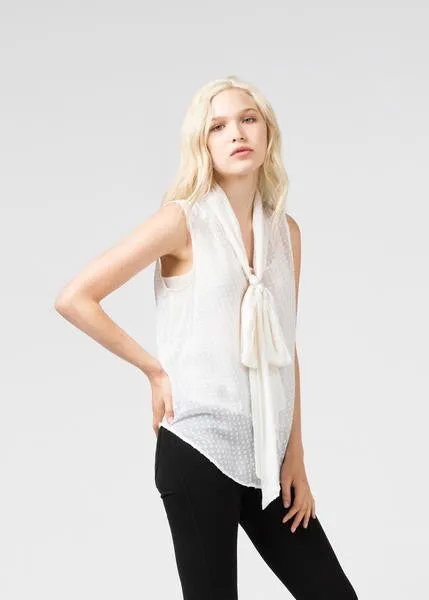 Necktie Sleeveless Blouse