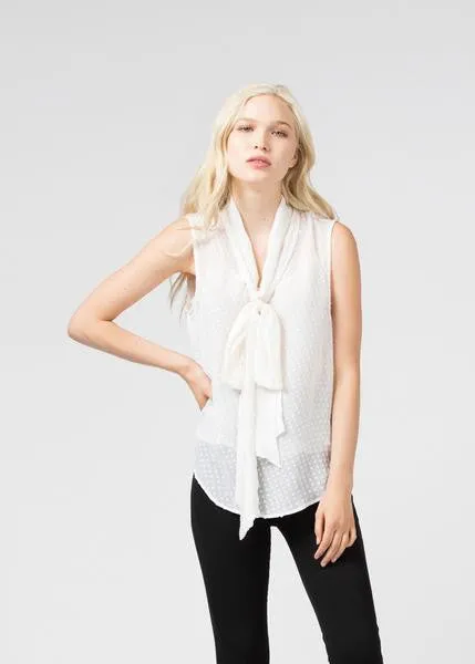 Necktie Sleeveless Blouse