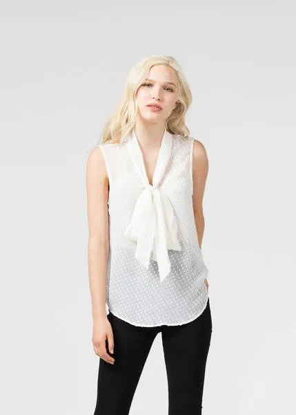 Necktie Sleeveless Blouse