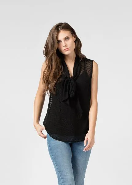 Necktie Sleeveless Blouse