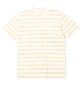 Norse Projects Johannes Cotton Linen Stripe T-Shirt – Sunrise Yellow