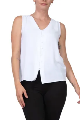 Notations Sleeveless Button Front Airflow Blouse