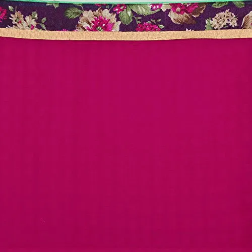 Oomph! Women's Chiffon Sarees Party Wear/Fancy Chiffon Sarees/Printed Chiffon Sarees - Magenta &amp; Indigo Blue