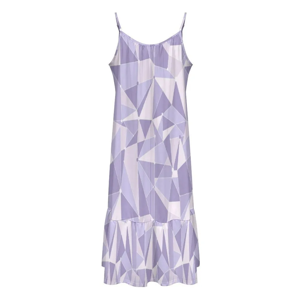 Purple Wall Suspender Sleeveless Dress