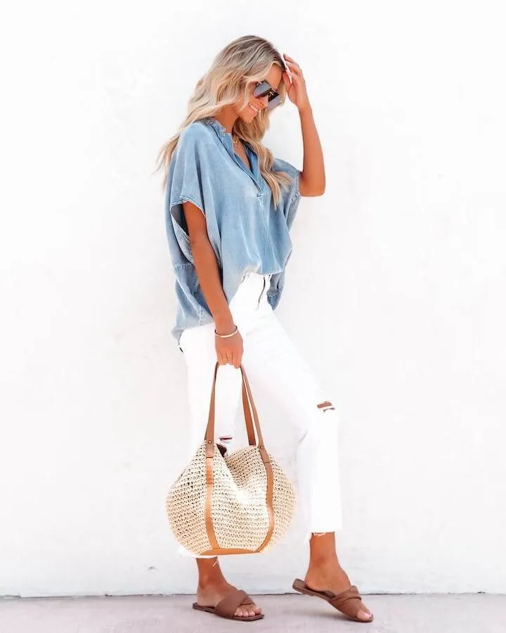 Relaxed Chambray Top