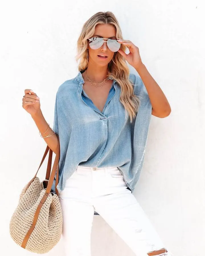 Relaxed Chambray Top