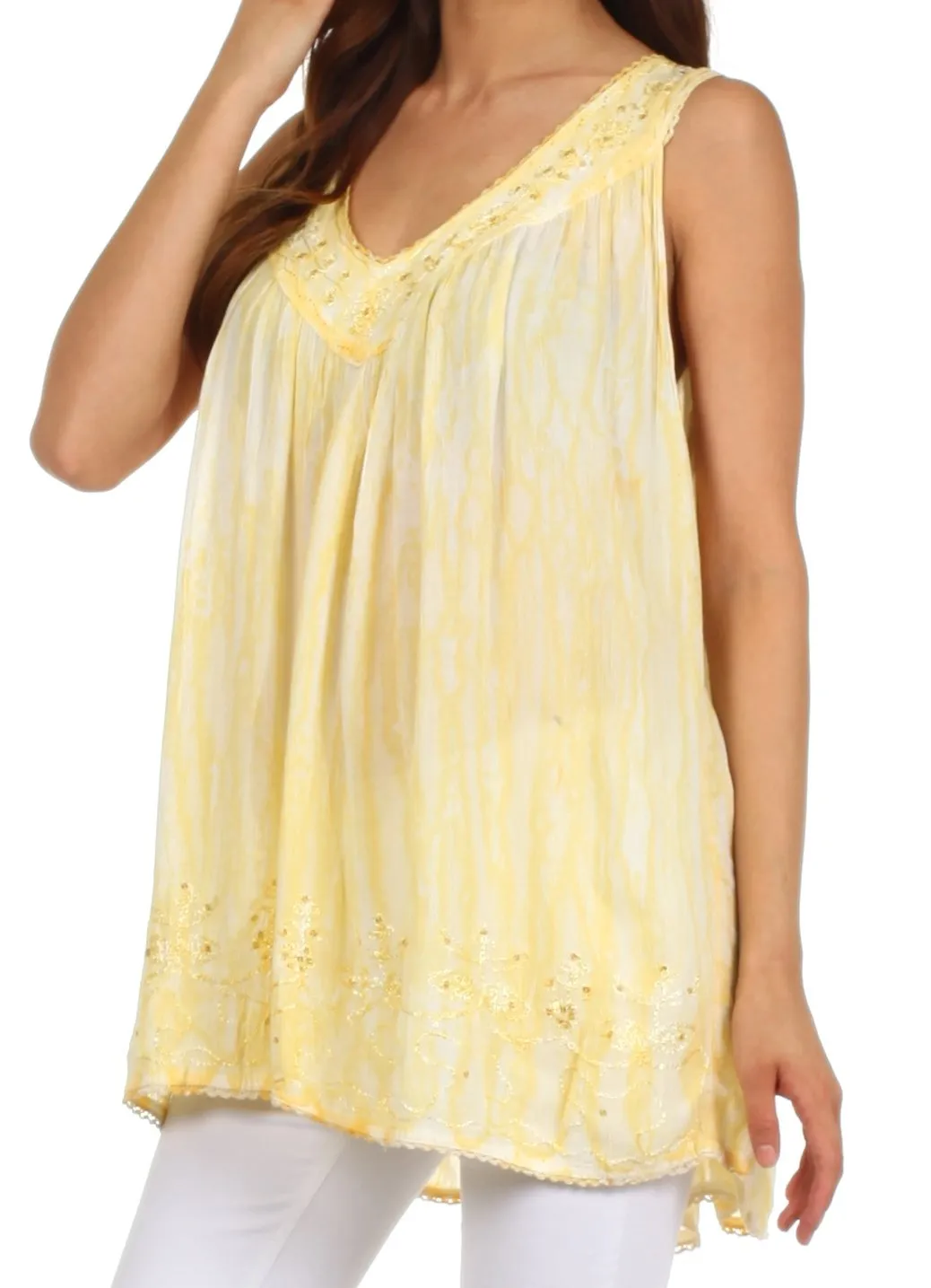 Sakkas Boho Love Sleeveless Blouse