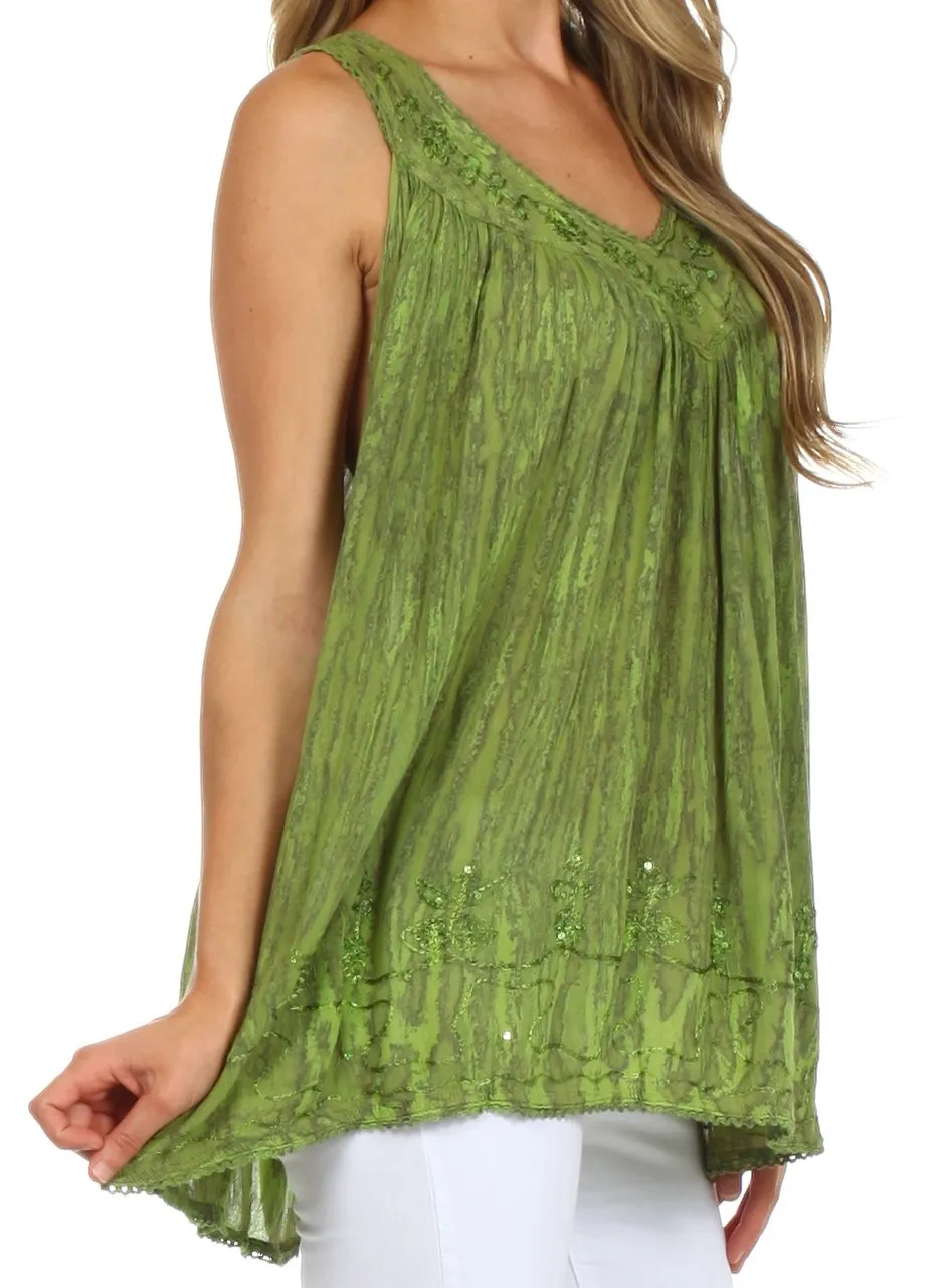 Sakkas Boho Love Sleeveless Blouse