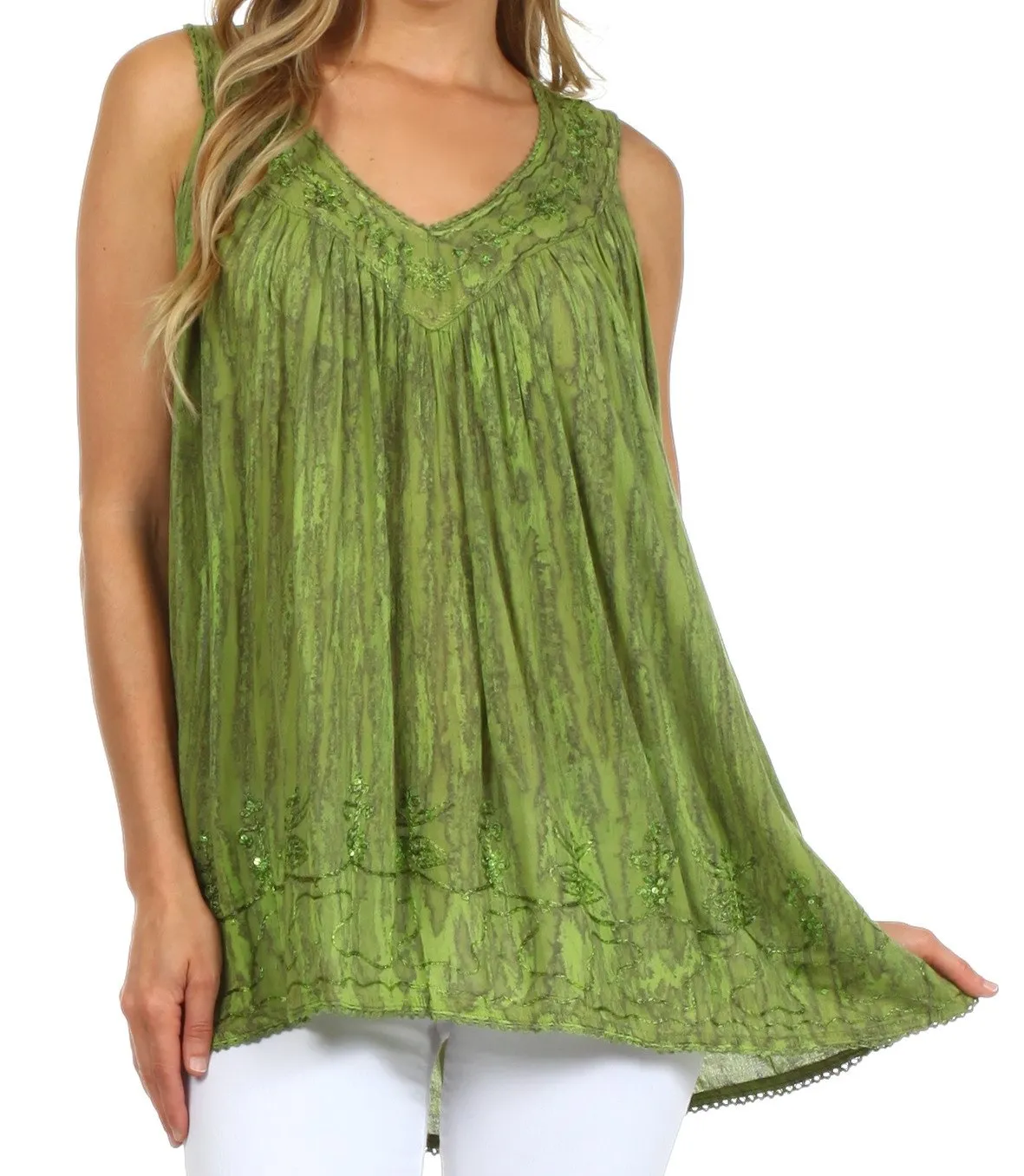 Sakkas Boho Love Sleeveless Blouse