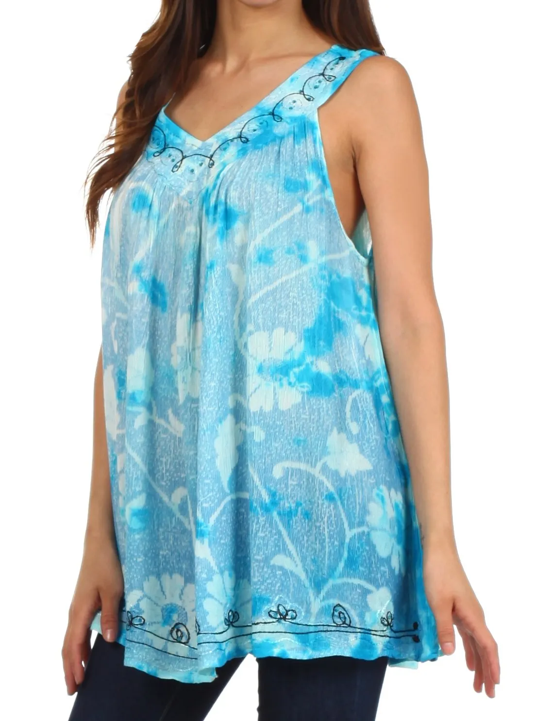 Sakkas Monika Embroidered Sleeveless Blouse