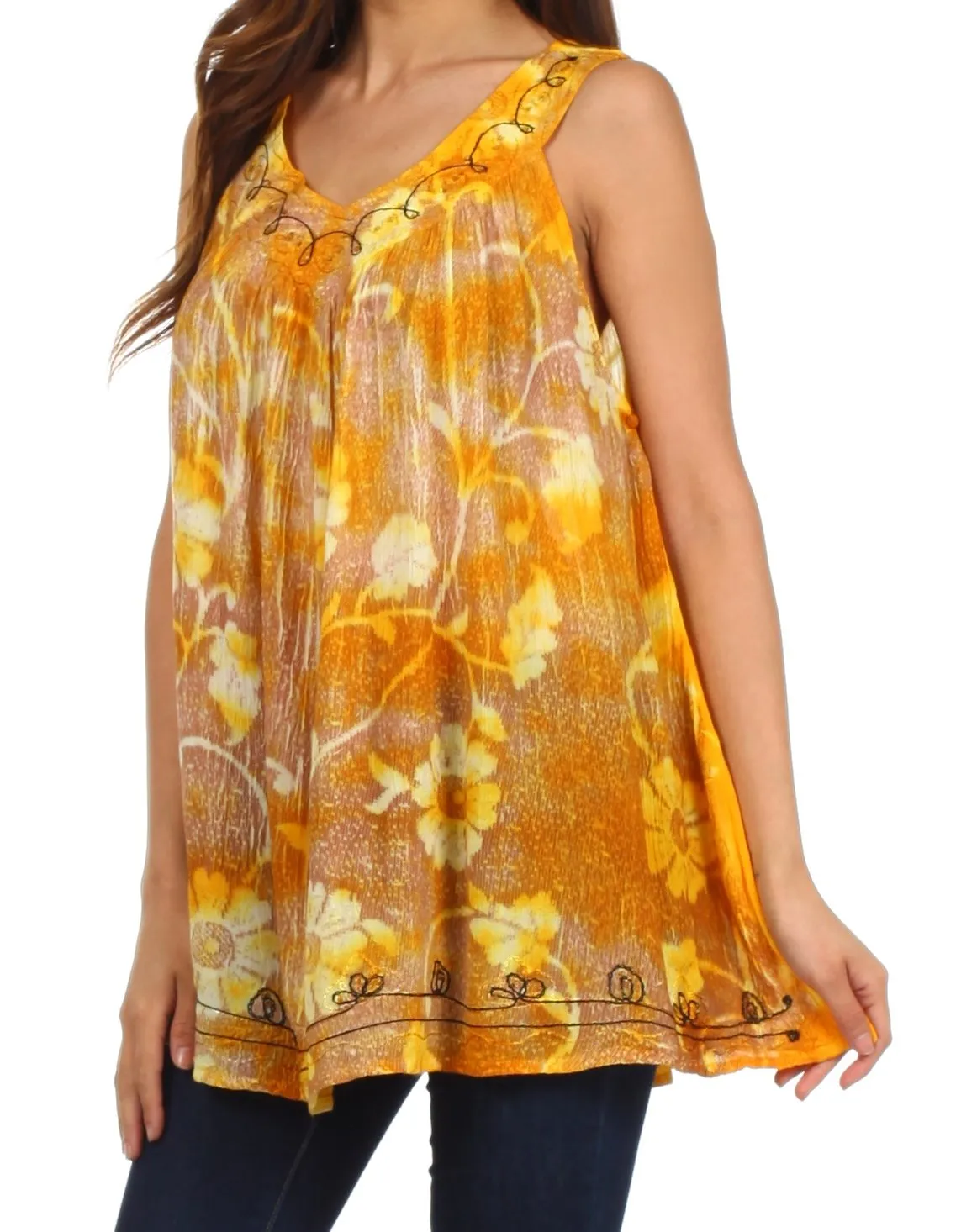 Sakkas Monika Embroidered Sleeveless Blouse