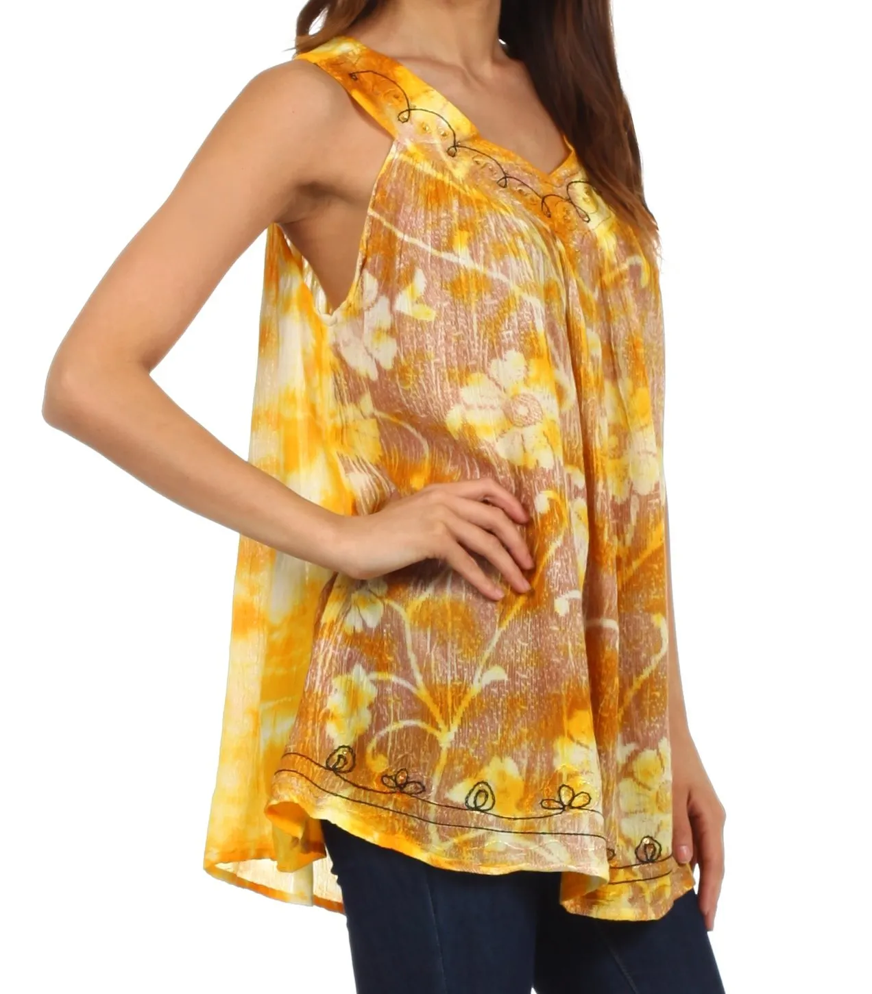 Sakkas Monika Embroidered Sleeveless Blouse