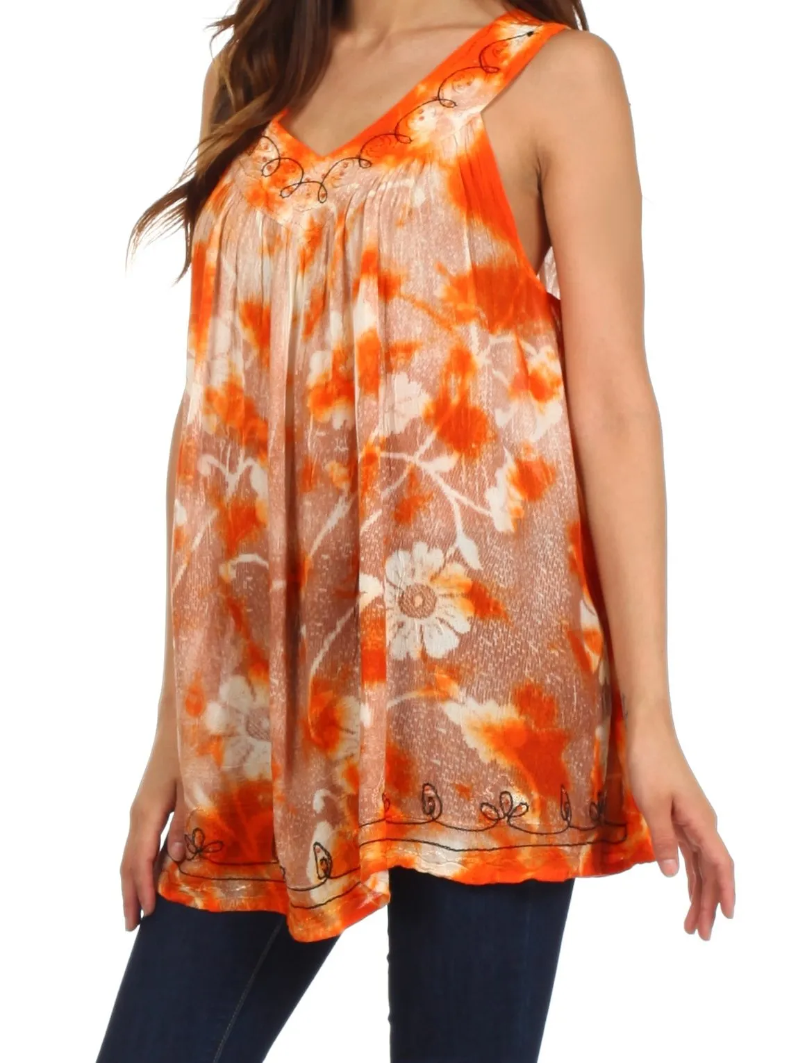 Sakkas Monika Embroidered Sleeveless Blouse