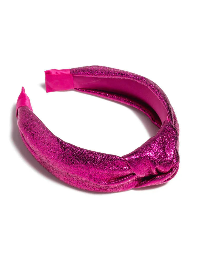 SHI Magenta Pink Metallic Knot Headband