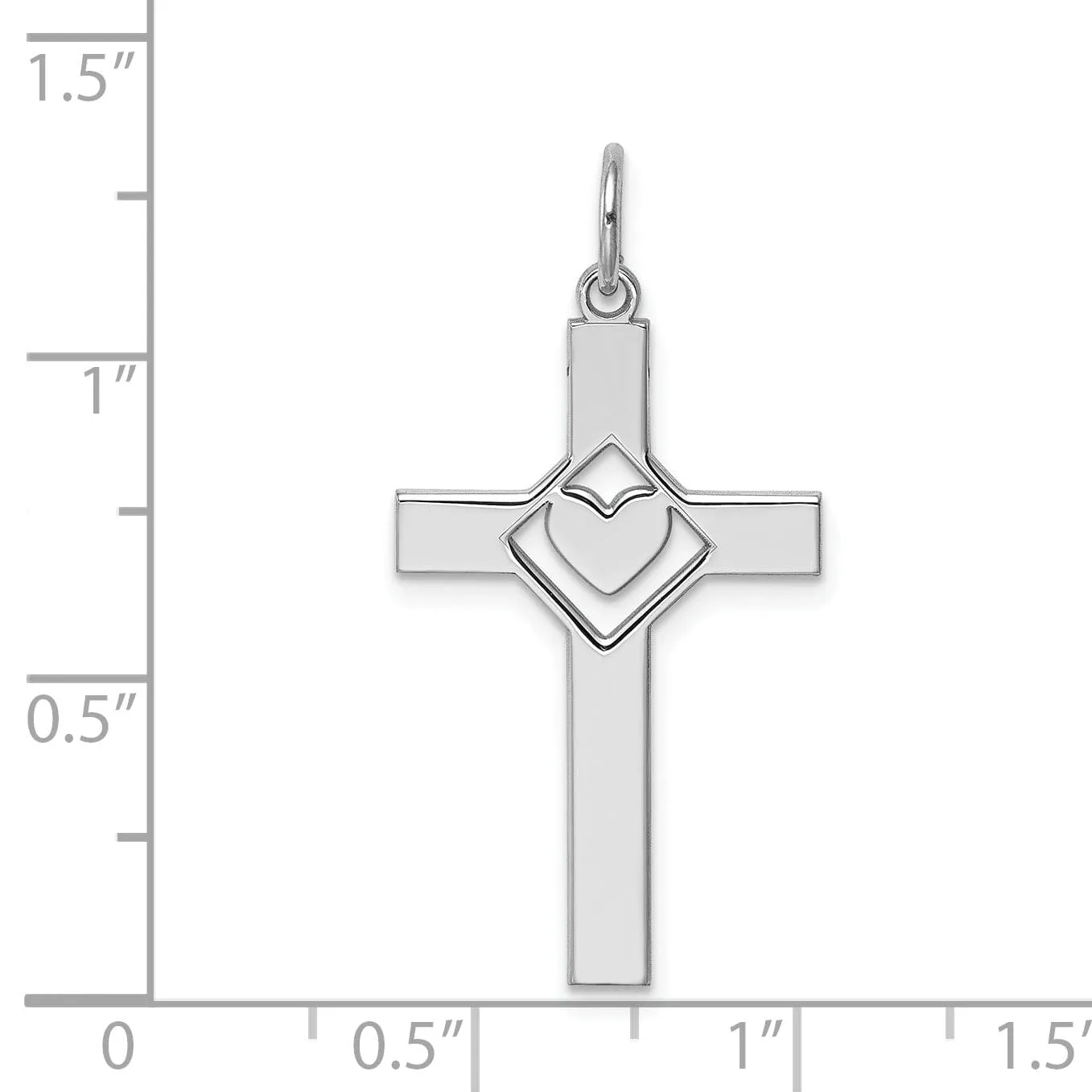 Silver Laser Designed Latin Cross Pendant